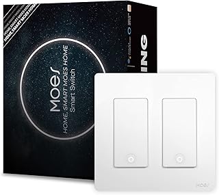 2nd Generation WiFi Smart Light Switch, 3 Way Smart Wall Switch 2.4GHz WiFi, Neutral Wire Required, Smart Life APP Remote Control, Work with Alexa/Google Home, No hub Required White 2 Gang