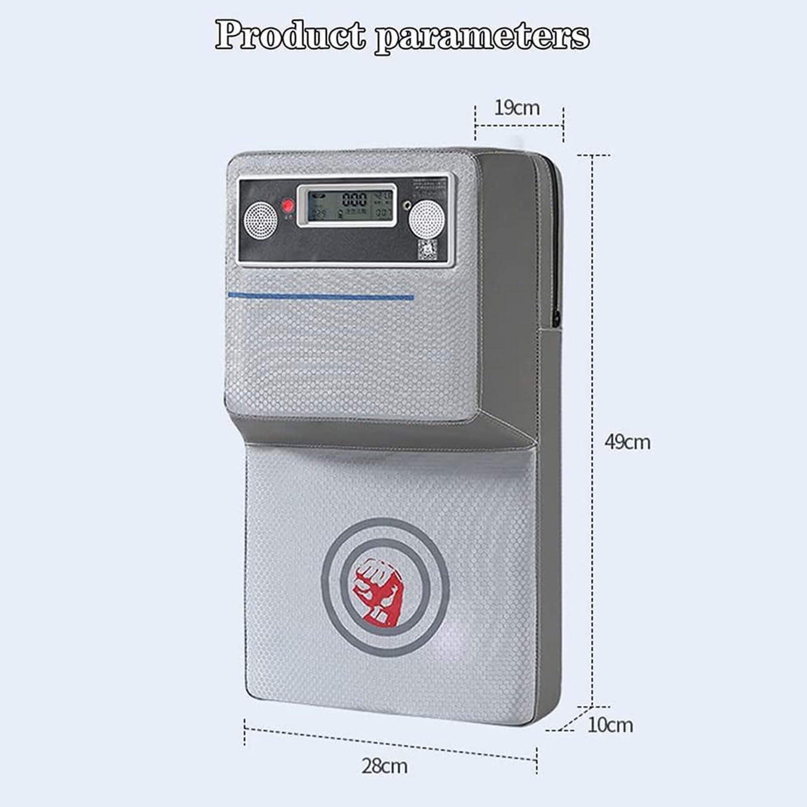 JOSBY Misuratore di Forza del Pugno da Parete, con Display LCD, Cuscinetto da Boxe da Parete, con Musica, misuratore di Forza per Il Pugilato, Facile da installare, Cuscinetto per Colpire, per Uomini