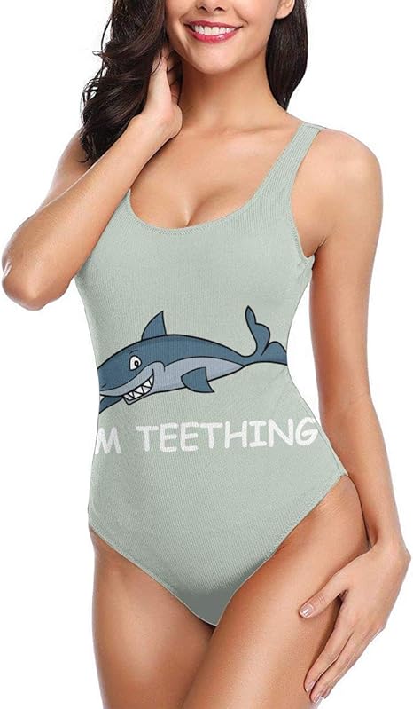 Amazon 私は歯が生えているサメ ワンピース水着 レディース用水着 レディースドレス水着 フィットネス水着 スリムウエア Zfgh Ya スポーツ アウトドア