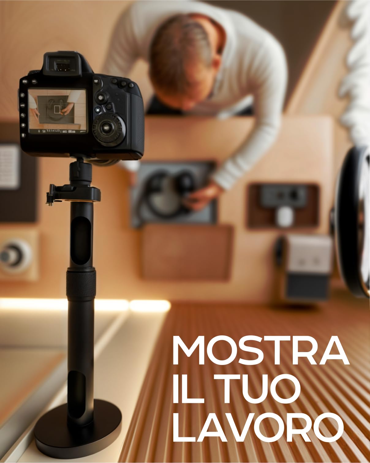 Supporto universale per proiettore PropVue - Supporto regolabile a soffitto o a parete per mini proiettori da ufficio e per la casa - Facile installazione, girevole a 360°, lunghezza da 35 a 53 cm