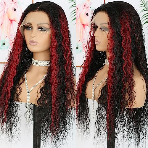 ANDRIA 13x4 HD Transparent Lace Front Wigs 26 Inch Black