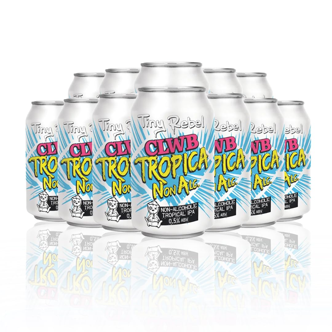 Tiny Rebel 'Clwb Tropica NA' British Alcohol-Free Beer 330ml Cans - 0.5% ABV (12 Pack)