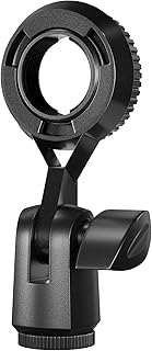 Condenser Microphone Holder Standard Interface Thread Compatible with Stand Devices With 3/8 Conversion Nut Short Video Mic Clip Ferrule For 0.9-inch Portable Shockproof Microphone Stands