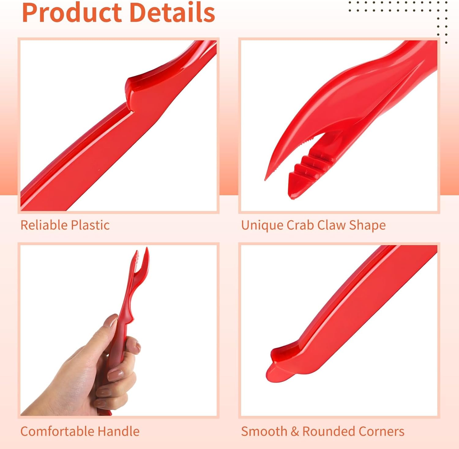 Set of 50 Crab and Lobster Leg Crackers with Red Handles, Seafood Tool for Easy Shell Cracking at Home Or Restaurant