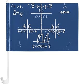 Math Formula Flag for Car Window, 30x45cm Vibrant Car Flags Fade Proof Window Clip Flag for Holidays, Parades