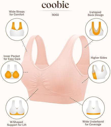 Miniatura 4 de Coobie Brasier sin costuras de cobertura completa para mujer con acolchado extraíble para mayor comodidad