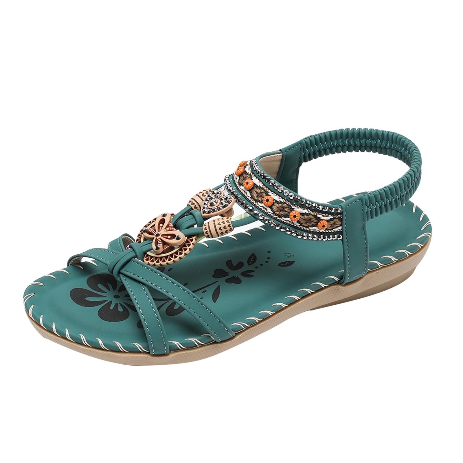 YOUNIFIZ Womens Sandals Summer Beach Comfort Walking Shoes Bohemian Flip Flops Flat Sandals for Women