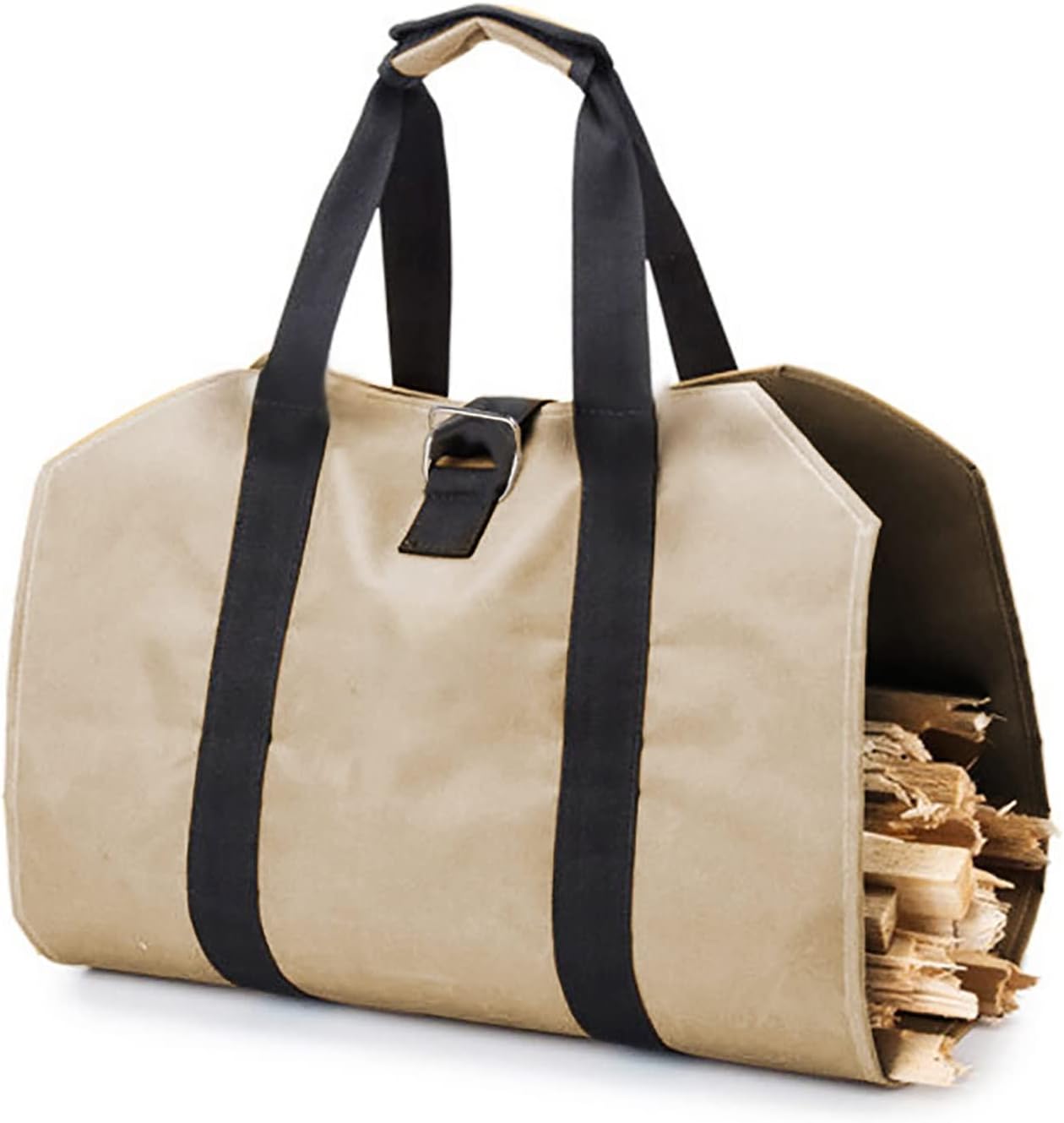 薪収納バッグ 大容量アウトドアウッドバッグキャンバスハンドヘルド薪バッグバッグアウトドアキャンプ薪バッグ キャンプ用品の収納に最適