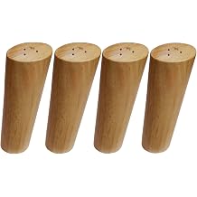 Round Solid Wood Furniture Legs Sofa Replacement Legs Perfect for Mid-Century Modern/Great IKEA hack for Sofa, Couch, Bed, Coffee Table5 Inches,Set of 4, Original Wood Color