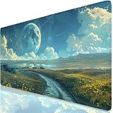 Biała podkładka pod mysz XXL 1200 x 600 mm, podkładka pod mysz meteorytową z podstawą antypoślizgową, trwała i wodoodporna konstrukcja, poprawia precyzję i szybkość, akcesoria biurowe dla graczy K0