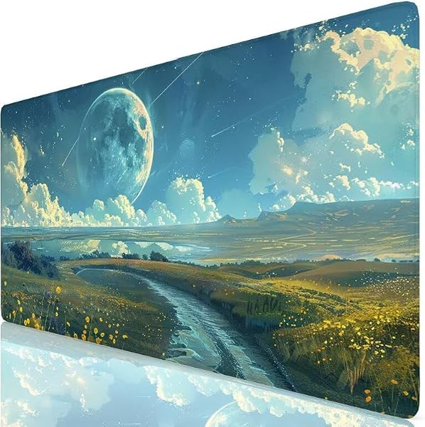 Biała podkładka pod mysz XXL 1200 x 600 mm, podkładka pod mysz meteorytową z podstawą antypoślizgową, trwała i wodoodporna konstrukcja, poprawia precyzję i szybkość, akcesoria biurowe dla graczy K0