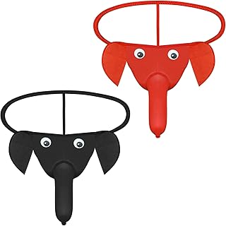 Men's Elephant Thong Funny Banana Trunk Novelty G-String Sexy Low Rise Pouch Lingerie Hammock