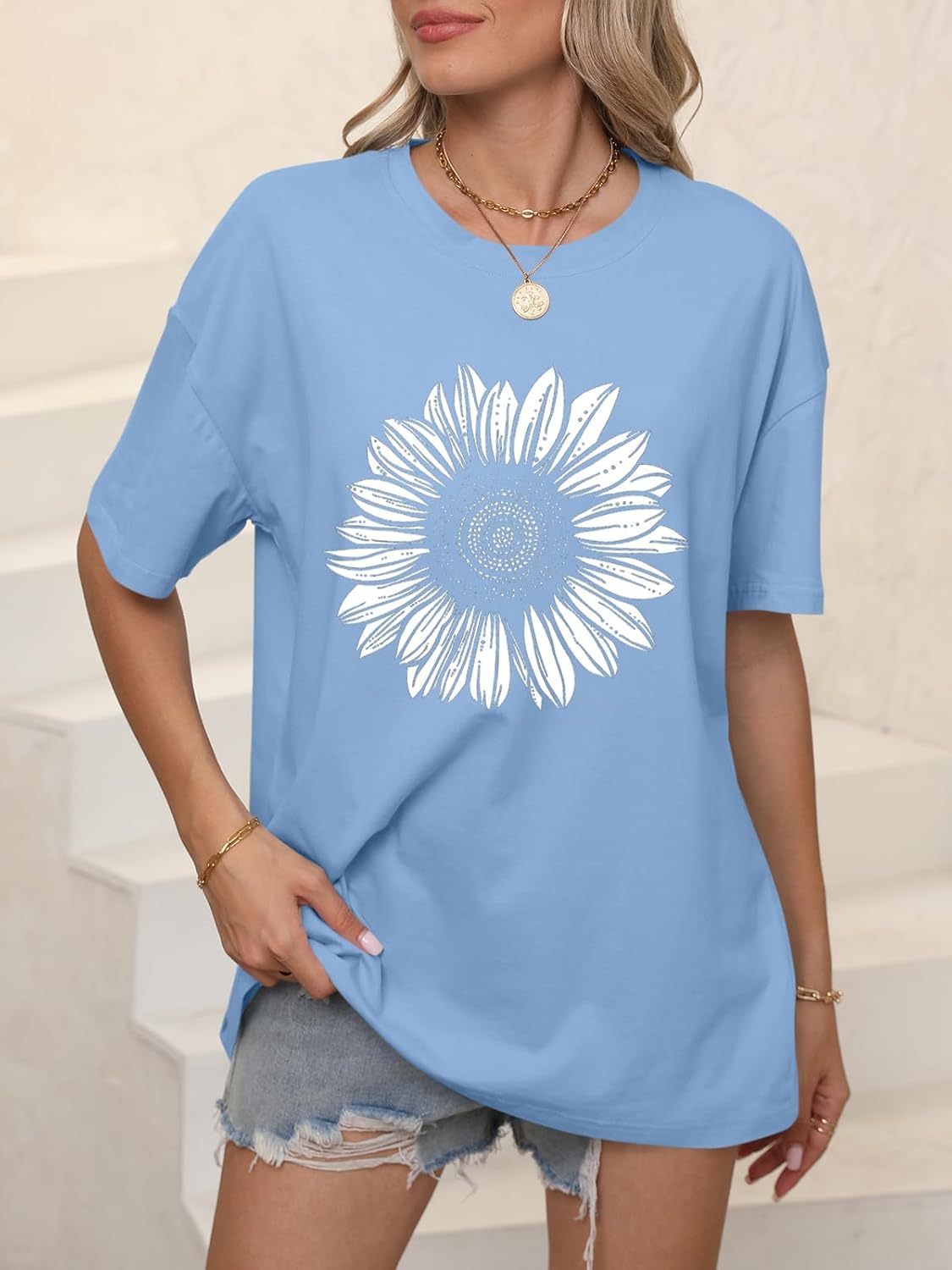 ORANDESIGNE Womens Oversized Cotton T Shirts Graphic Tees Short Sleeve Vintage Tops Casual Summer Clothes 2026 - Image 2