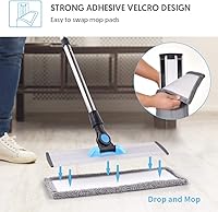 Vista 4 de MANGOTIME Microfiber Dust Mop for Hardwood Floors - Dry Floor Cleaning for Wood, Tile, Vinyl, Laminate - Wet Flat Mop With 4 Washable Reusable Pads