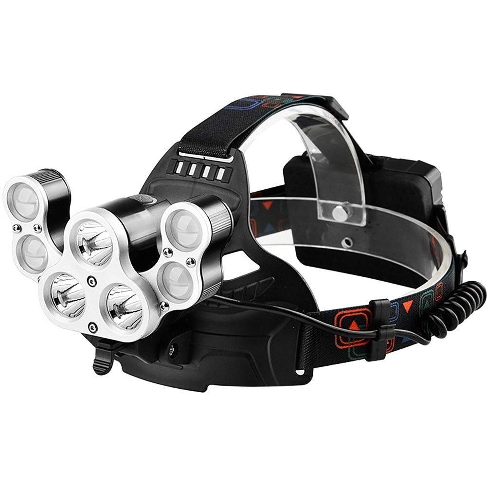 Latarka czołowa LED, latarka czołowa, najjaśniejsza latarka czołowa z 7 diodami LED, wodoodporna latarka czołowa z możliwością ładowania przez USB, outdoor Camping Kolarstwo Bieganie Wędkarstwo
