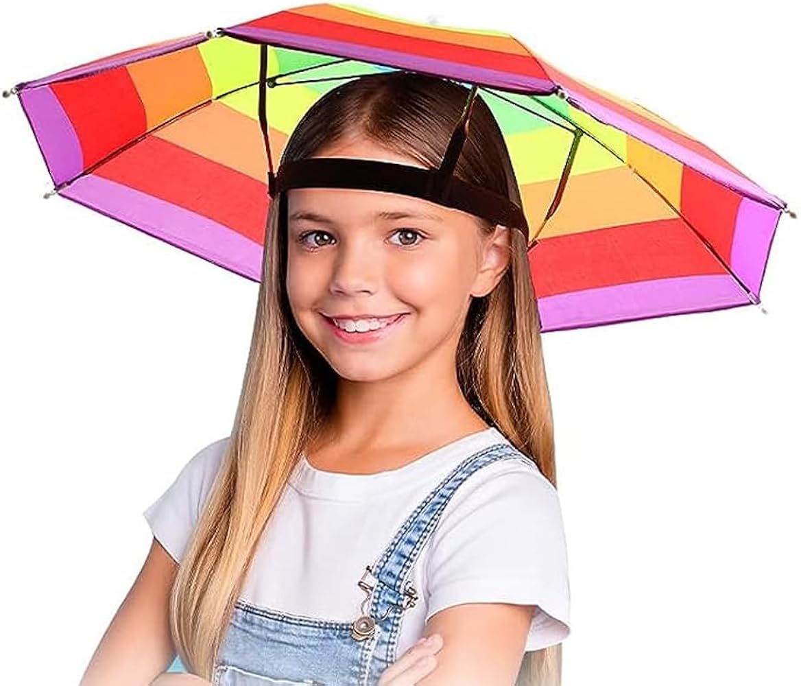 PATIKIL Sombrero Para Paraguas, Paquete De 4 Gorras Plegables De 20 Pulgadas Para Pesca, Golf, Pesca, Campamento, Exteriores, Color Azul Oscuro