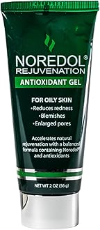 Noredol Rejuvenation Antioxidant Gel – Hydrating Gel Face Moisturizer for Women, Men, Clear, Non-Greasy, Fragrance Free, Mattifying Moisturizer for Oily Skin 2 oz.