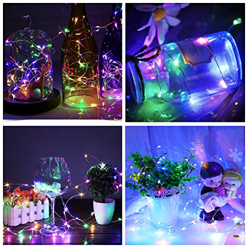 Aluan Wine Bottle Lights with Cork 12LED 10 Pack Bottle Lights Waterproof Battery Powered Cork Lights for Wine Bottles Jar Party Wedding Christmas Festival Bar Decoration 10 Pack, Colorful Light - Thumbnail 7