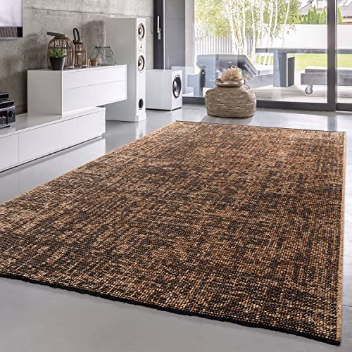 TT Home Wohnzimmer Teppich Esszimmer Boho Vintage Design Abstrakte Sisal Optik Mit Fransen Moderner...
