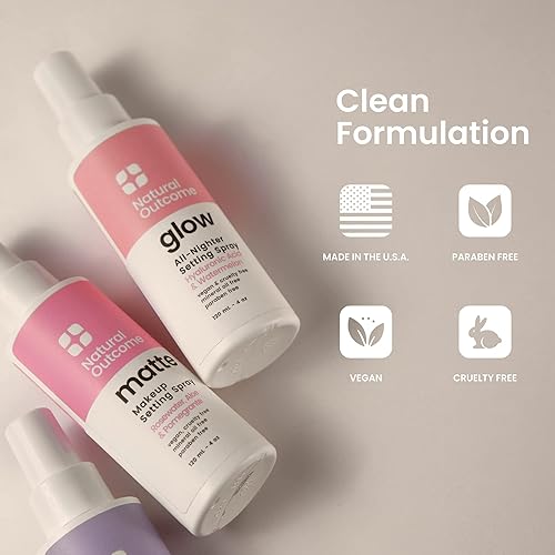 Miniatura 4 de natural outcome Spray fijador de maquillaje brillante matificante, niebla facial de larga duración con ácido hialurónico y sandía  Fórmula vegana