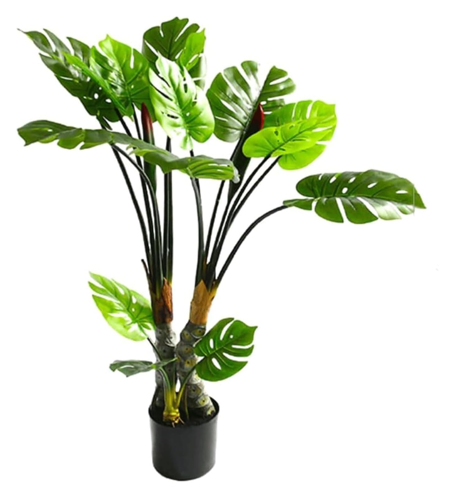 SWENEEN Indoor 3.9 Ft Artificial Tree Simulated Grouper Tree Faux Tree With Black Pot For Indoor Outdoor Artificial Plant Artificial Tree,