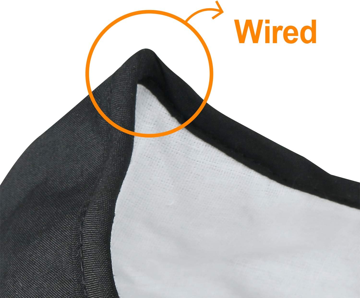 ililily Black Cotton Washable Nose Wired Face Cover Filter Pocket Wide Mask With Filter (Black 10 Mask W/Filter Set)