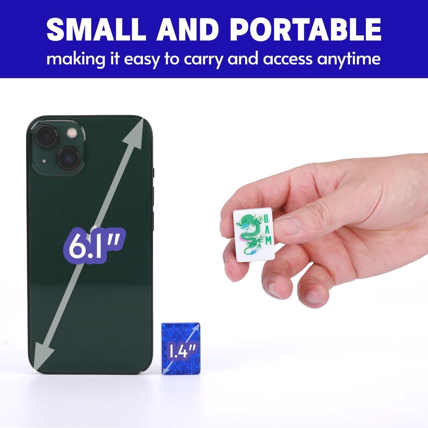 American Mahjong Set with 160 Acrylic White Tiles and 4 Transparent Holders/Pushers, Portable American Style Mahjong Game with Carrying Bag, Classic Board Games for Family Night