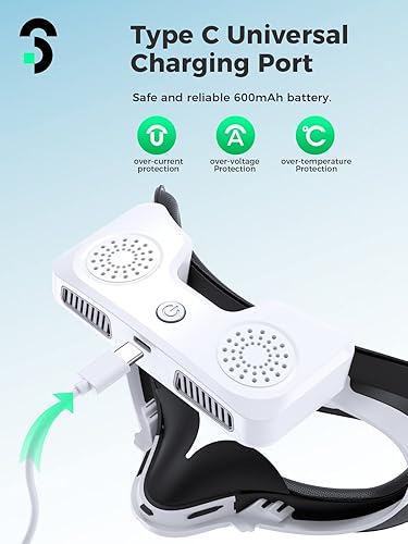 Miniatura 6 de Oculus Quest 2 Fan SOOMFON Upgraded Face Cover with Double Cooling Fan System and Five Ventilation Modes Accessories for VR Oculus Quest 2 to