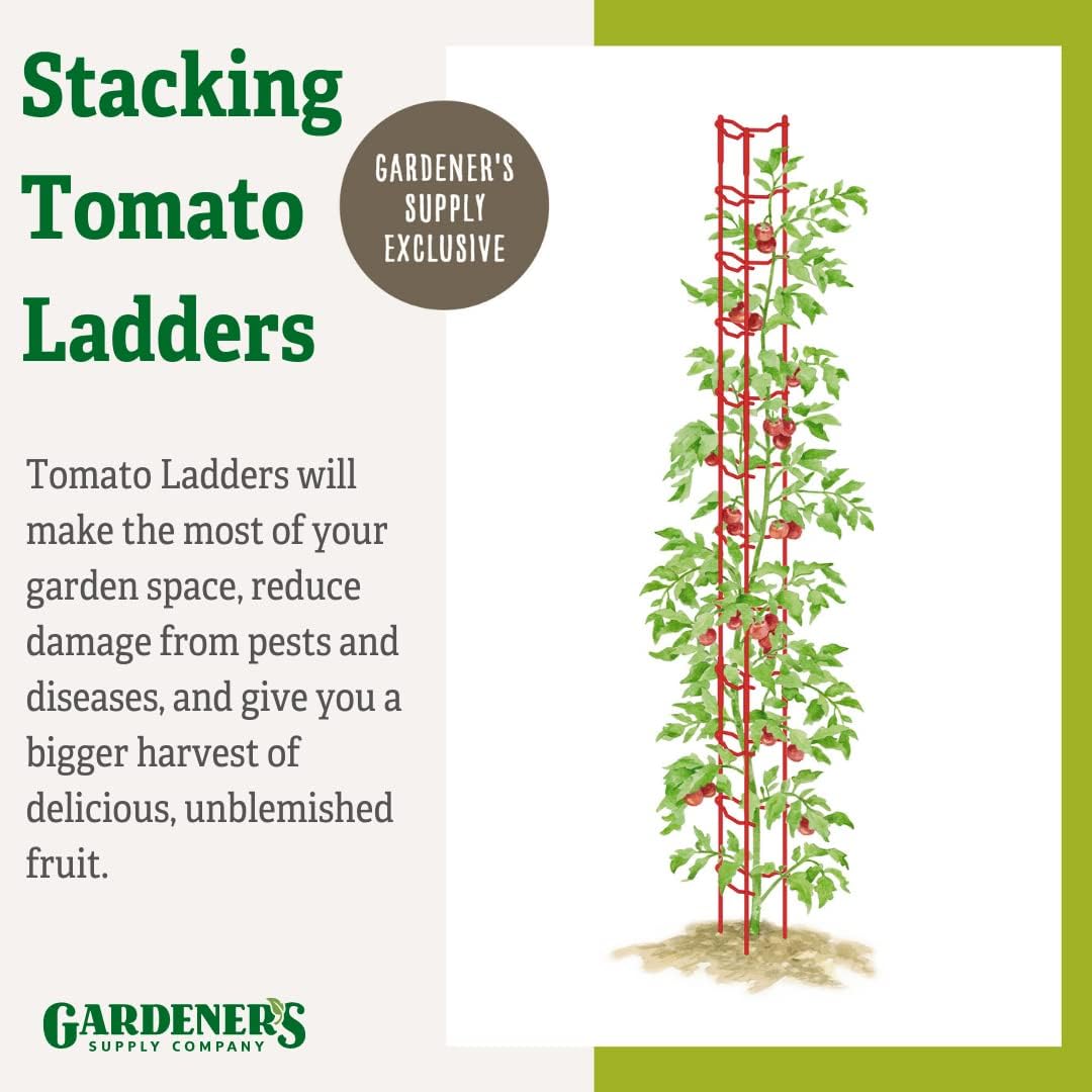 Gardener's Supply Company Stacking Tomato Ladder Stakes (Red)