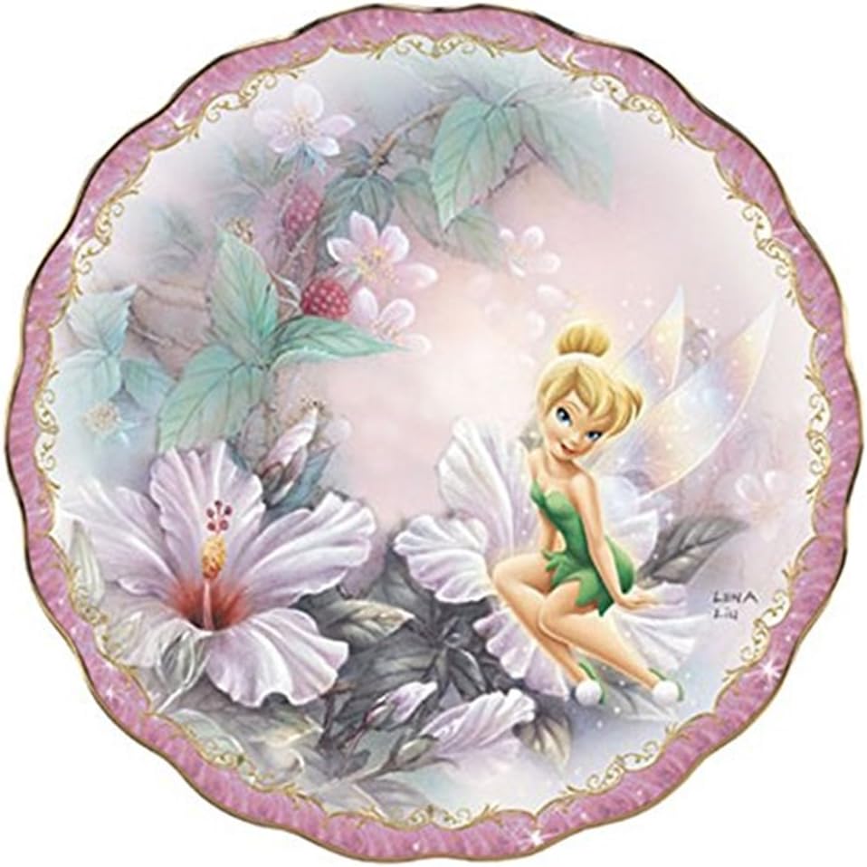 The Bradford Exchange Sitting Pretty Tinkerbell Garden Porcelain Collector’s Plate By Lena Lena Liu