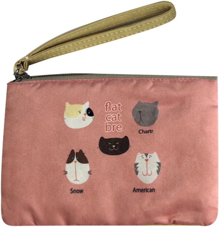 SPAHER Coin Purses Retro Canvas Small Wallet Pouch for Key Money Changes Case Bag Gift Day Clutch With Zipper Cat 5