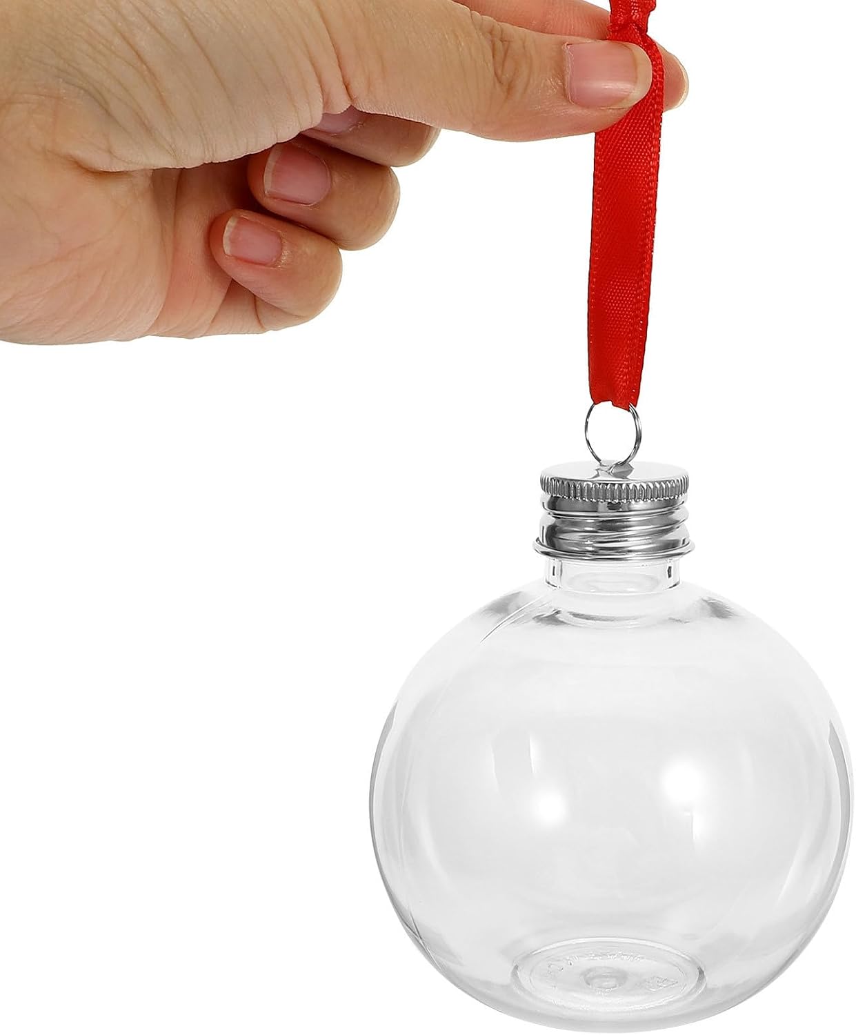 YARNOW 10pcs round Bulb Shape Candy Bottles 250ml Pet Plastic Bottles with Lids for Christmas Party Decoration and Candy Packaging