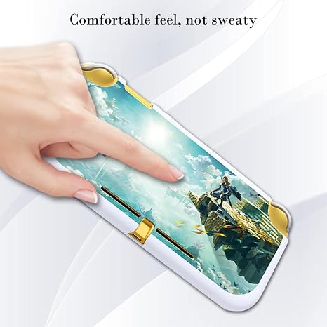 PERFECTSIGHT Protective Case Compatible with Nintendo Switch Lite Anti-Scratch Shockproof Cover Case for Joycon, Cute Hard Shell with 2PCS Thumb Grips Caps, Kingdom
