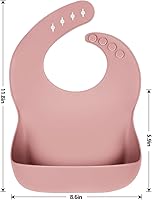 Vista 2 de Silicone Bibs for Babies Toddler Set of 3, BPA Free, Soft Adjustable Waterproof Bibs for Feeding Essentials