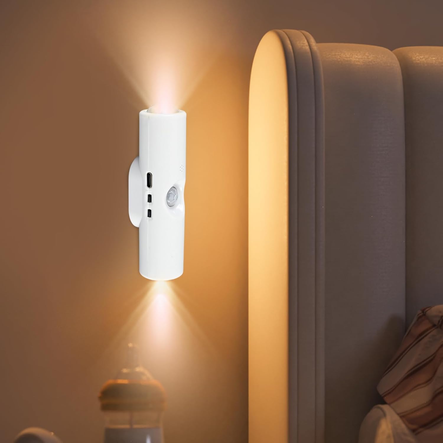 Motion Sensor Light Indoor | Portable Wall Mounted Night Light | Wireless Stick On Hallway Lamp | Portable Bright Wireless Lighting for Room Bedroom Kitchen Home Wall Indoor