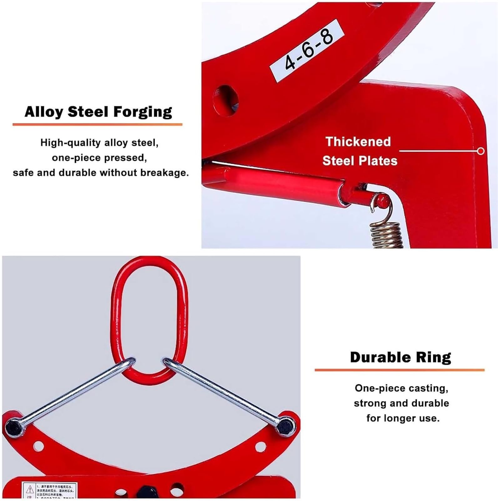 Morsetto per Sollevamento Pietre ad Alta Resistenza per Granito, Marmo, Vetro e lastre di Acciaio - Strumento di Sollevamento a Forbice (Apertura da 6 a 18 cm) - Ideale p