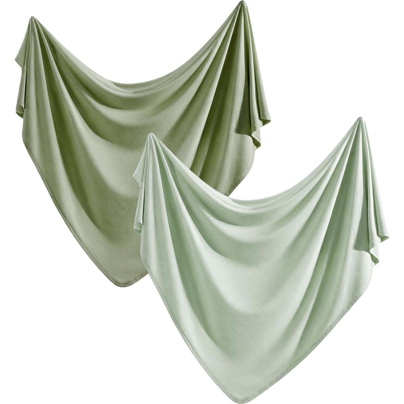 LYCN 2 Pack Newborn Swaddle Blanket, 112 x 84cm Ultra Soft Stretchy Jersey Baby Receiving Blankets, Large Newborn Nursery Swaddle Wrap for Baby Boy and Girl Infant Toddler