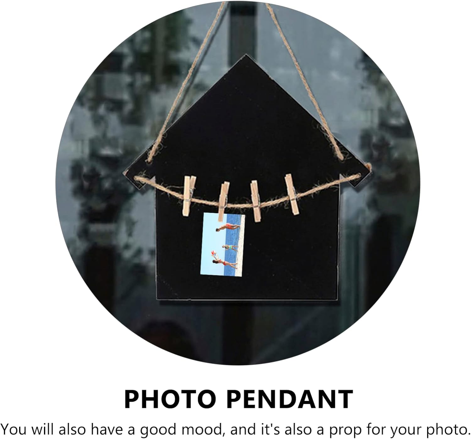 2pcs Wooden Hanging Chalkboard Ornament for Message Writing