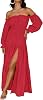 ZESICA Women's Boho Off Shoulder Wedding Guest Dress 2026 Spring Summer Side Split Flowy A Line Long Maxi Dresses