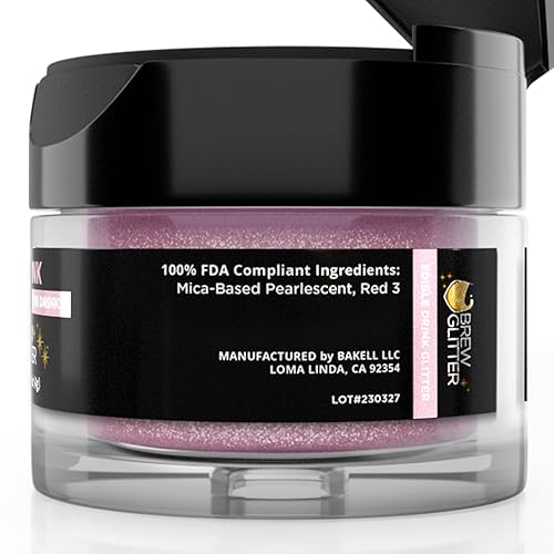 Miniatura 8 de Brew Glitter - Purpurina comestible rosa claro para bebidas, cócteles, cerveza y bebidas  1 frasco de 4g