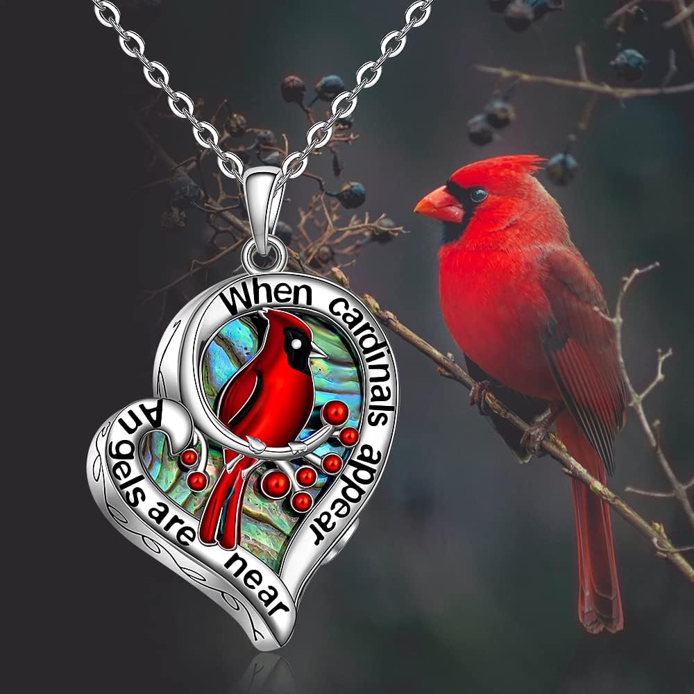 Fenthring Cardinal Urn Necklace for Ashes for Women Memorial When Cardinal Appear Angels Are Near Sterling Silver Red Cardinal Cremation Keepsake Jewelry - Image 5