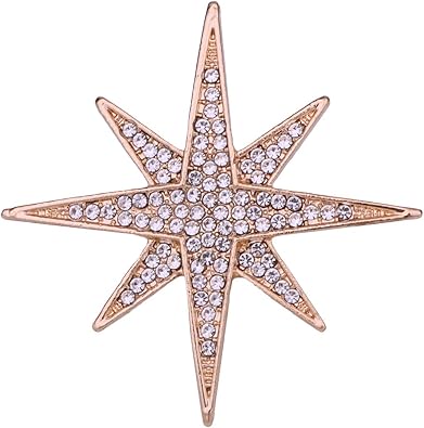 Rhinestones Star Brooch Pin for Women Men Simple Sparkly Crystal Corsage Brooches Lapel Pins Dresses Suit Scarf Shawl Clip Bouquet Badge Boutonniere Corsage Accessories