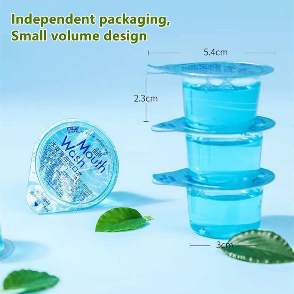 30Pcs Portable Jelly Mouthwash Set, Peach+Mint+Tea Oral Cleaning Care Mouth Wash Freshen Breath Mouthwash, 30Pcs/Set One Month's Supply, Fresh Breath, Remove Bad Breath, Travel Size Mouthwash