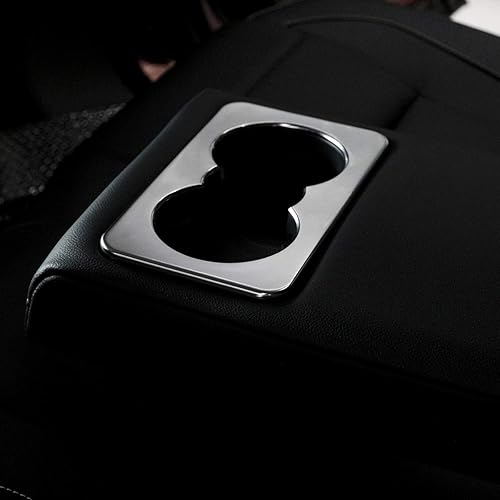 Miniatura 3 de YIWANG ABS cromado asiento trasero de la fila del coche titular de la taza del agua cubierta del marco etiqueta engomada para Jaguar XE F-Pace XF