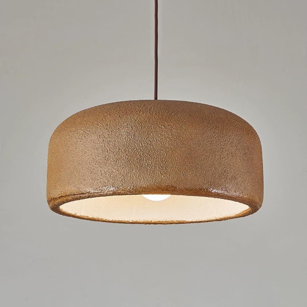 Lampe suspendue de ferme industrielle grise en résine légère aspect béton brut