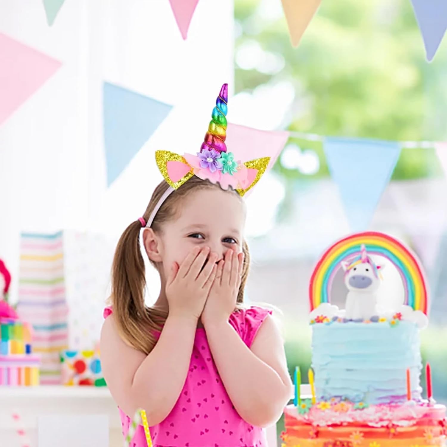 Unicorn Horn Headband Glitter Cute Unicorn Hairband Birthday Party Halloween Cosplay Clothing Hair Decoration - Image 5