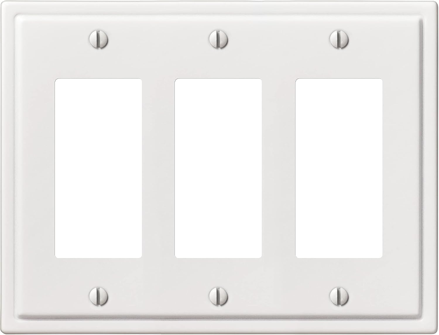 Amerelle 148RRRW Moderne Wallplate, 3 Rocker, Steel, White, 1-Pack