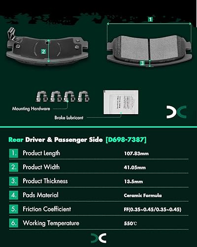 Vista 104 de SCITOO - Juego de pastillas de freno de cerámica