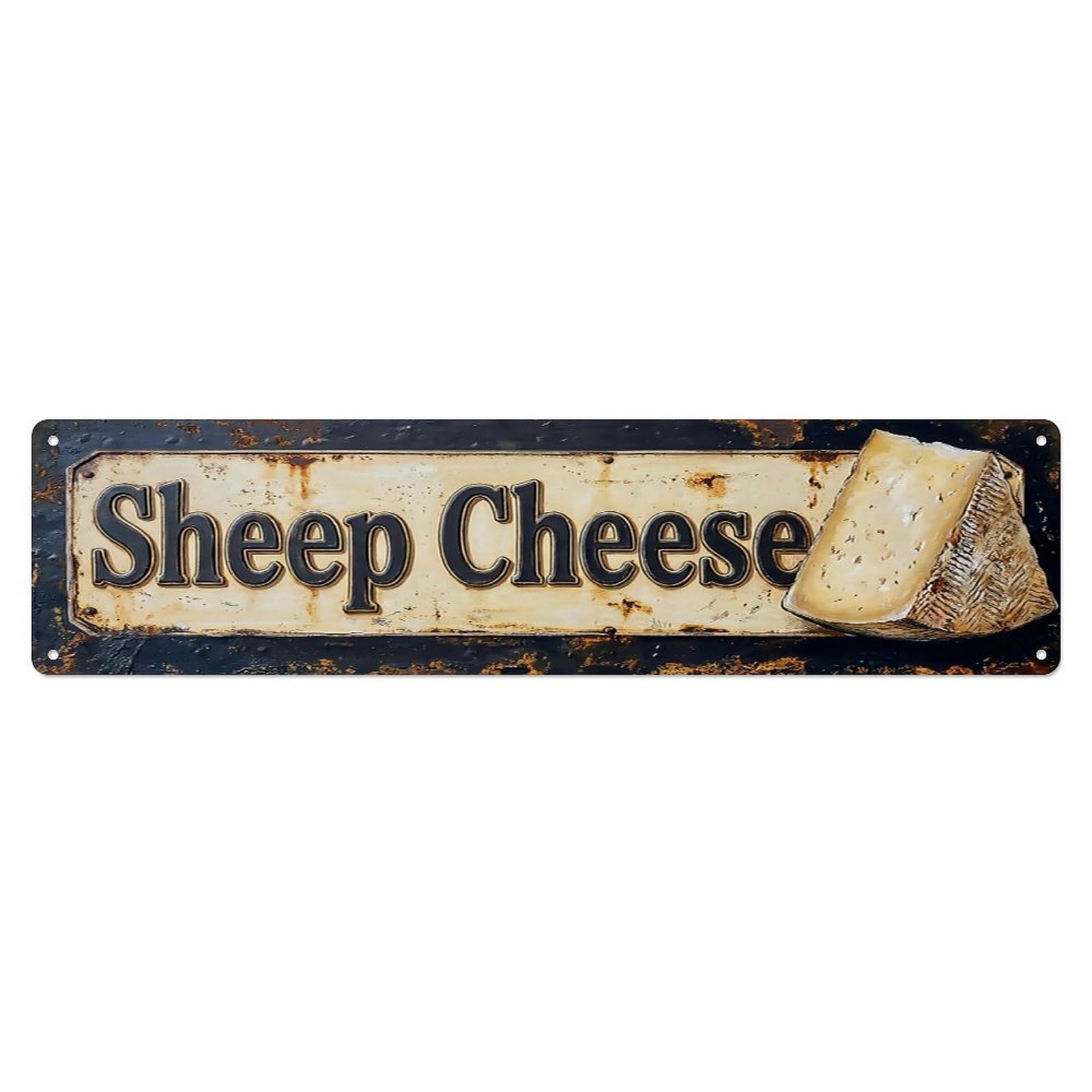 Vintage Sheep Cheese Aged Farmhouse Metal Tin Sign