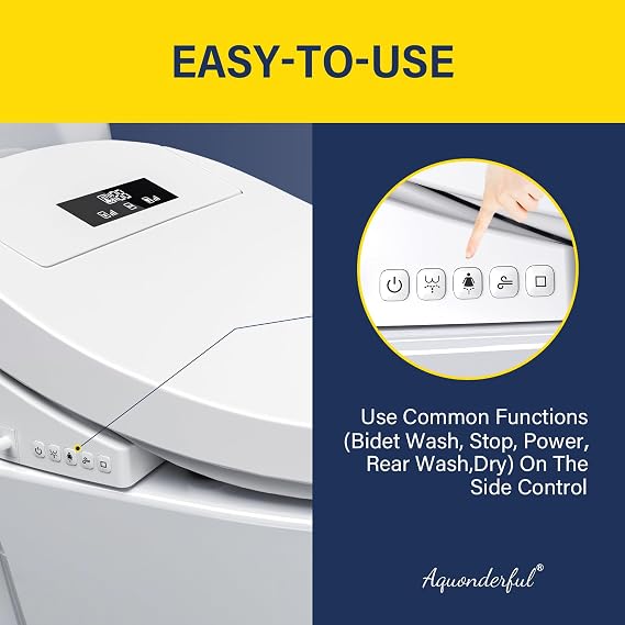 Smart Bidet Toilet Seat Elongated, Heated Seat, Dryer,201SP